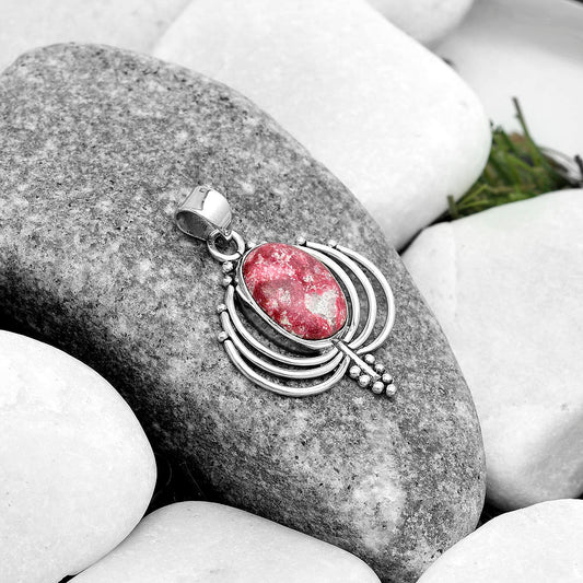 Lotus - Natural Pink Thulite - Norway Pendant P-1702 SDP122348