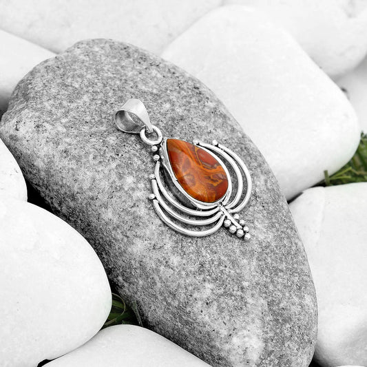 Lotus - Natural Noreena Jasper Pendant P-1702 SDP122377