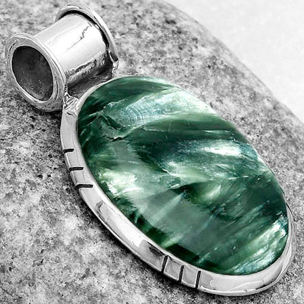 Natural Russian Seraphinite Pendant P-1154 SDP122403