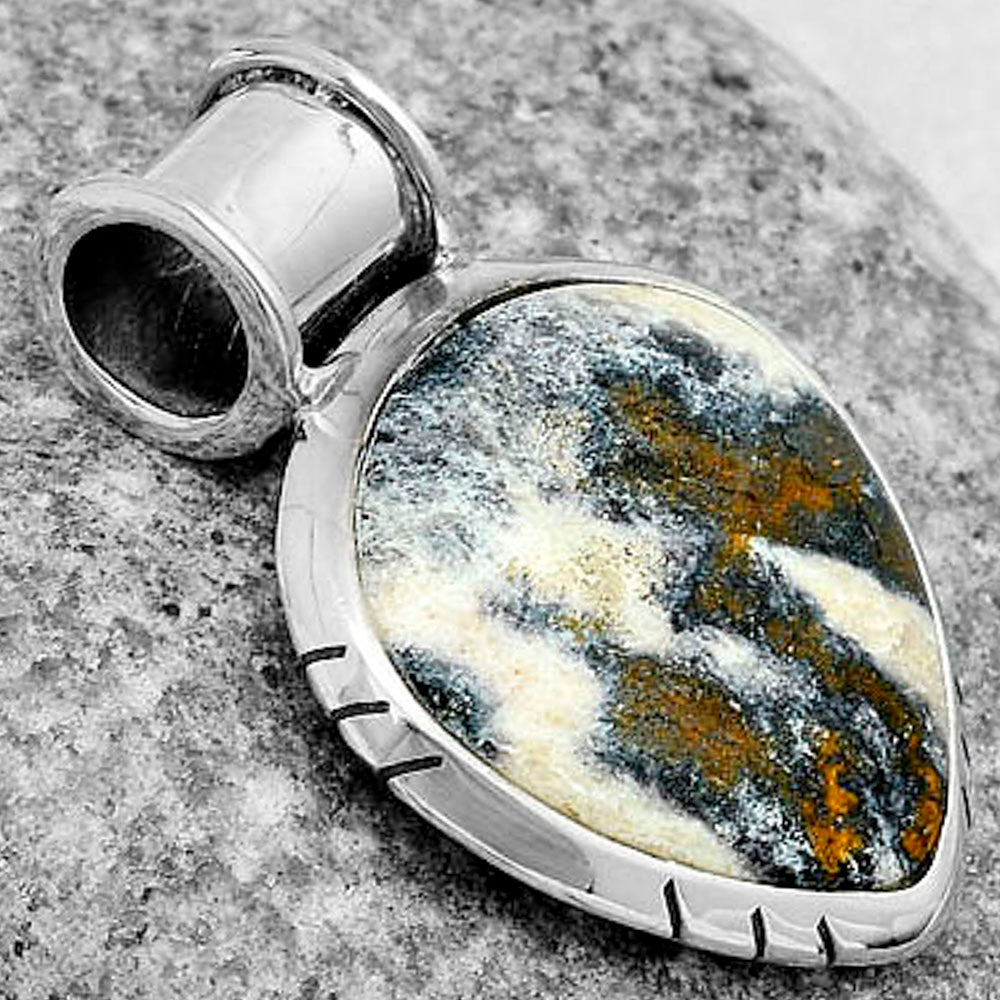 Natural Indian Blanket Jasper Pendant P-1154 SDP122413