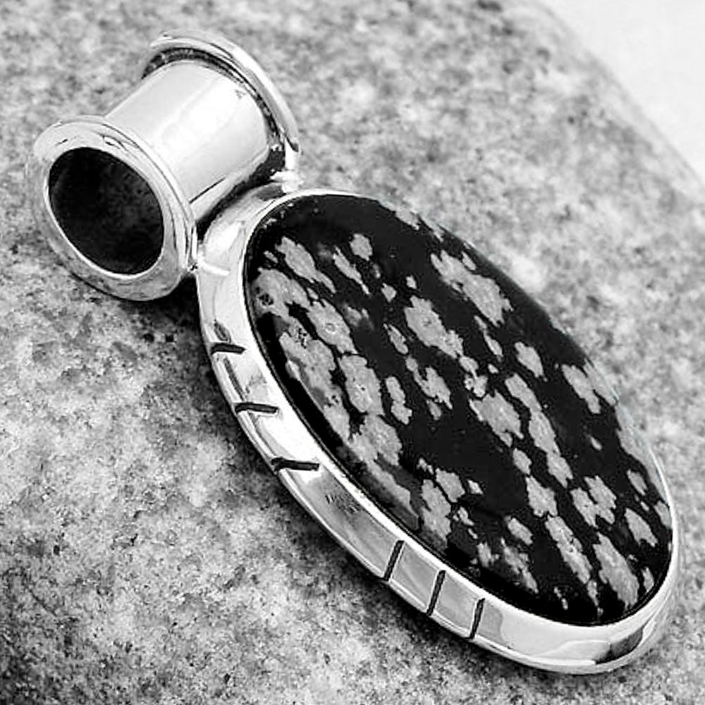 Natural Snow Flake Obsidian Pendant P-1154 SDP122422