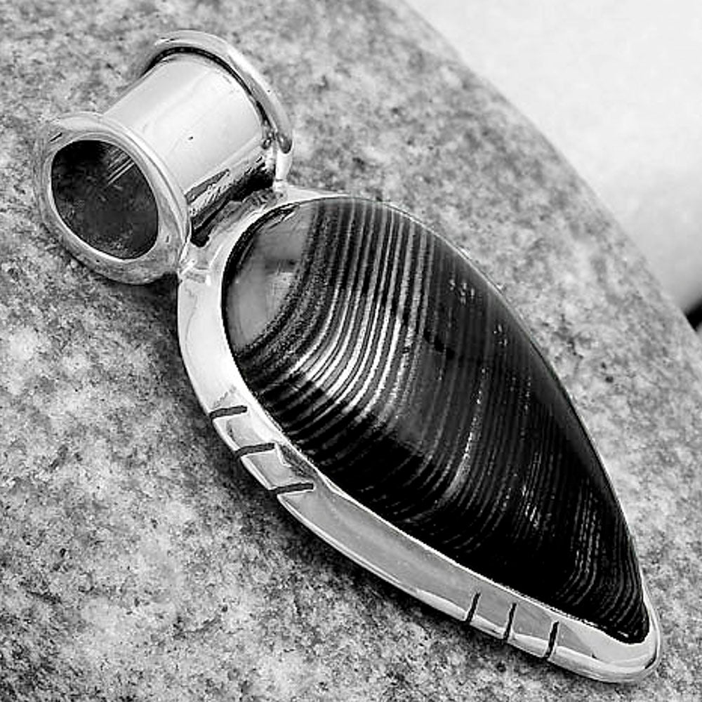 Crown Of Silver Psilomelane - Black Malachite Pendant P-1154 SDP122439