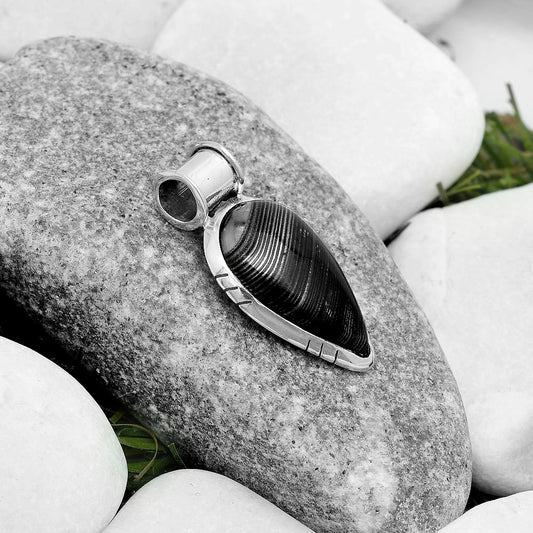 Crown Of Silver Psilomelane - Black Malachite Pendant P-1154 SDP122439