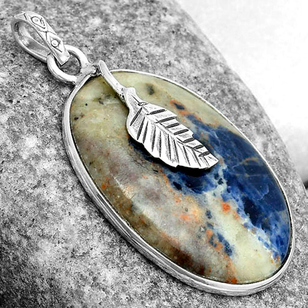 Natural Orange Sodalite Pendant P-1585 SDP122455