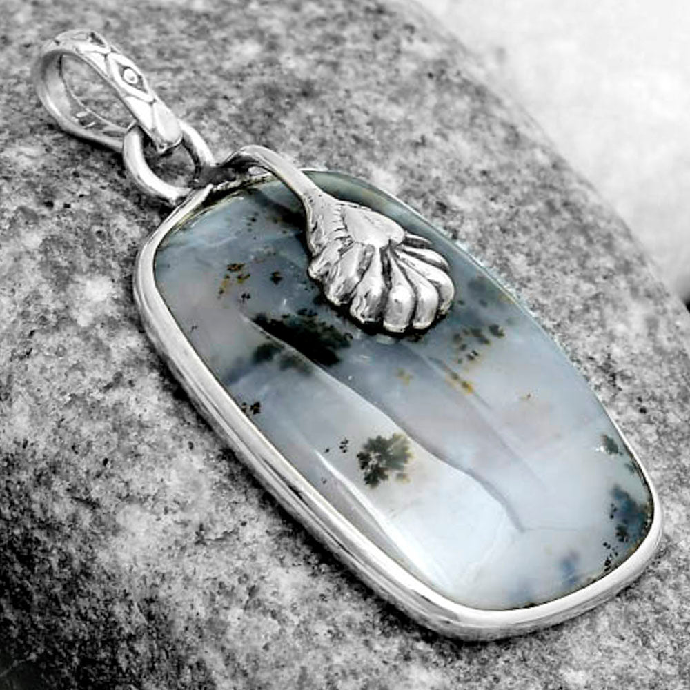 Natural Robinson Ranch Plume Agate Pendant P-1700 SDP122531