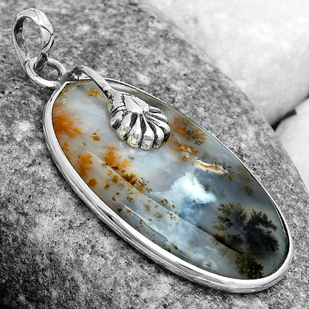 Natural Robinson Ranch Plume Agate Pendant P-1700 SDP122541