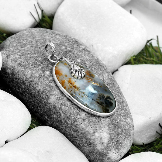 Natural Robinson Ranch Plume Agate Pendant P-1700 SDP122541