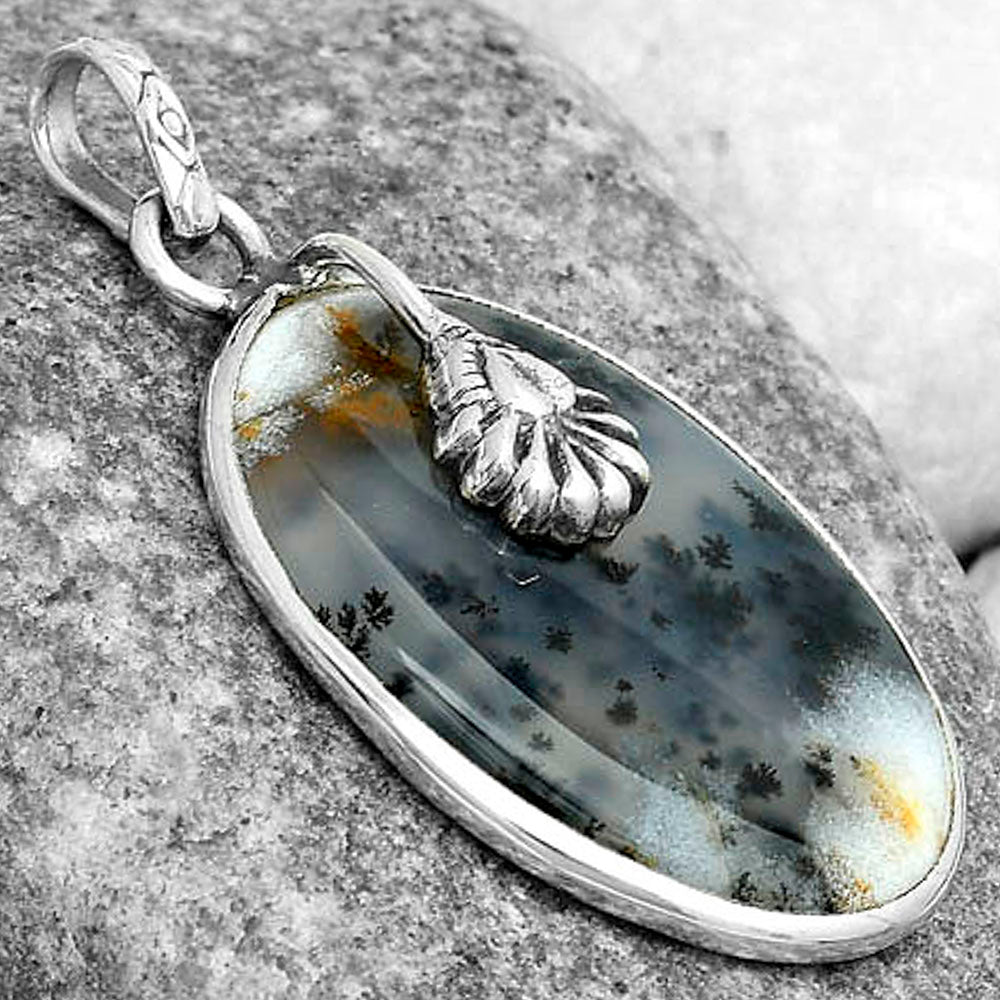 Natural Robinson Ranch Plume Agate Pendant P-1700 SDP122545