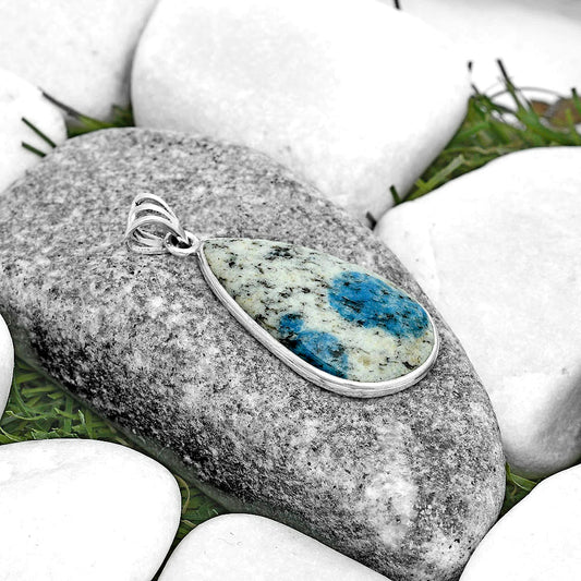 Natural K2 Blue - Azurite In Quartz Pendant P-1001 SDP122752