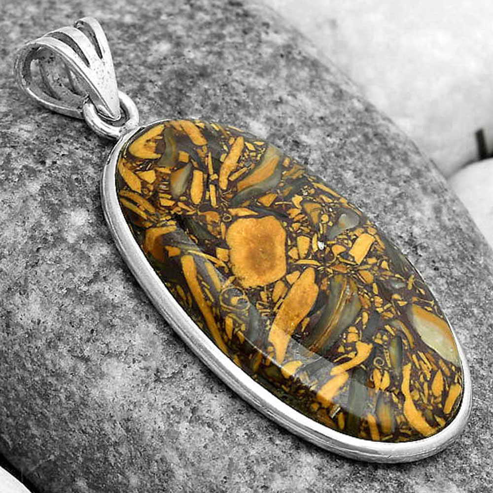 Natural Coquina Fossil Jasper - India Pendant P-1001 SDP122800
