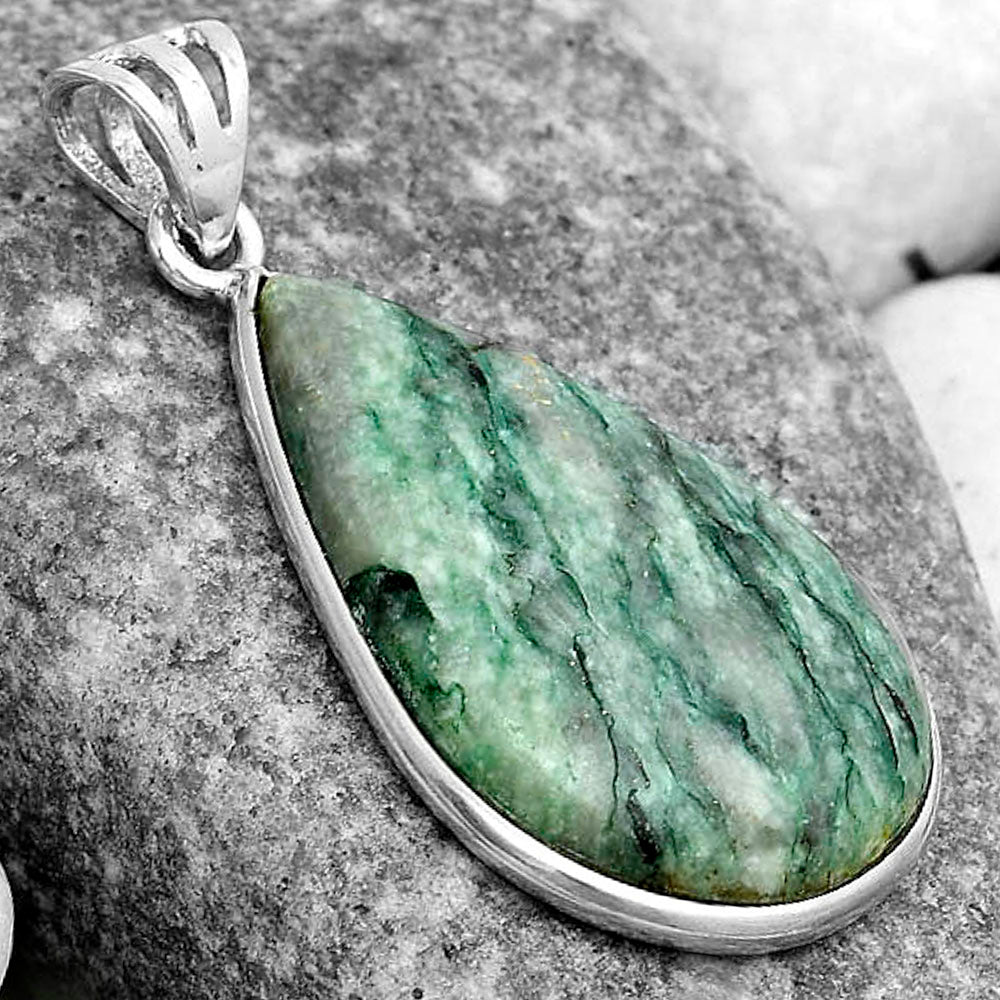 Natural Tree Weed Moss Agate - India Pendant P-1001 SDP122991