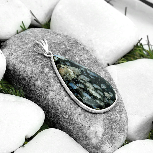 Llanite Blue Opal Crystal Sphere Pendant P-1001 SDP123084