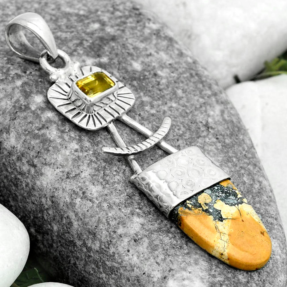 Maligano Jasper - Indonesia & Citrine Pendant P-1193 SDP123125