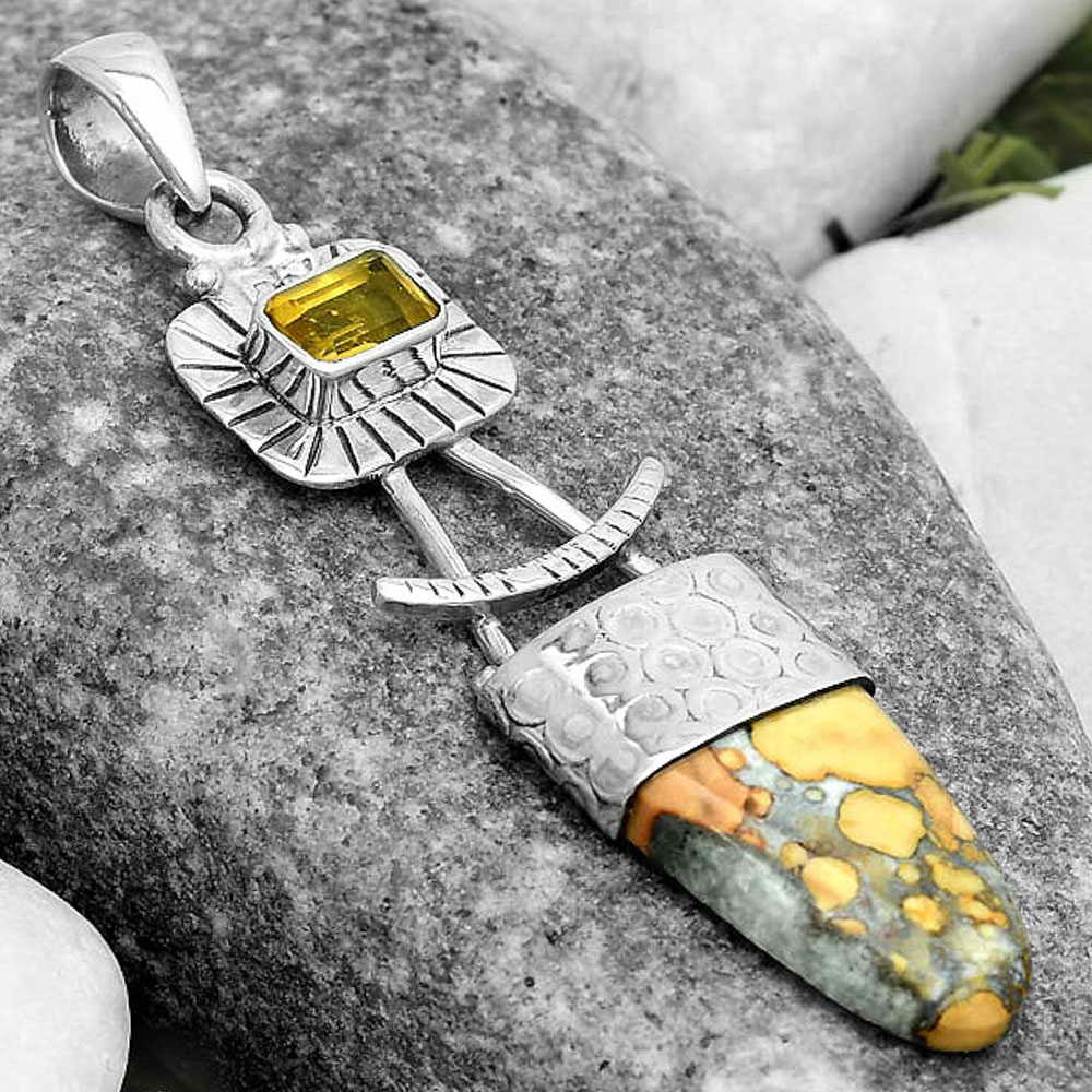 Maligano Jasper - Indonesia & Citrine Pendant P-1193 SDP123145