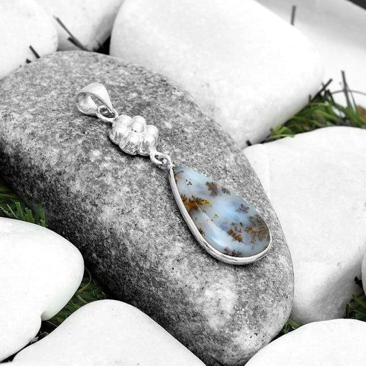 Natural Robinson Ranch Plume Agate Pendant P-1211 SDP123176