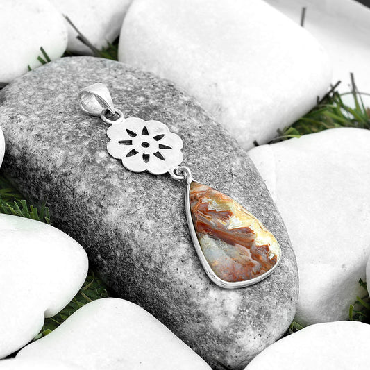 Natural Laguna Lace Agate - Mexican Pendant P-1634 SDP123195