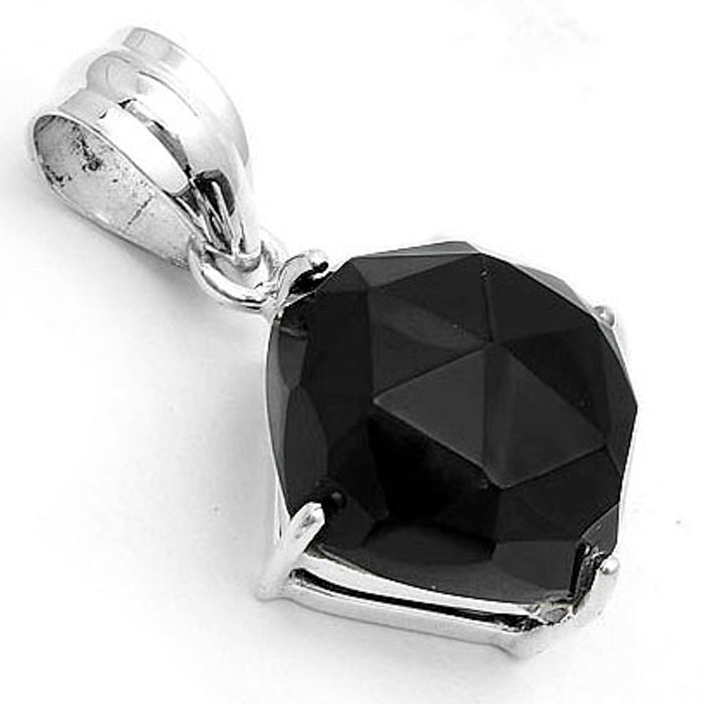 Faceted Natural Black Onyx - Brazil Pendant P-1013 SDP123256