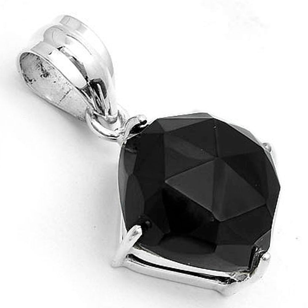 Faceted Natural Black Onyx - Brazil Pendant P-1013 SDP123265