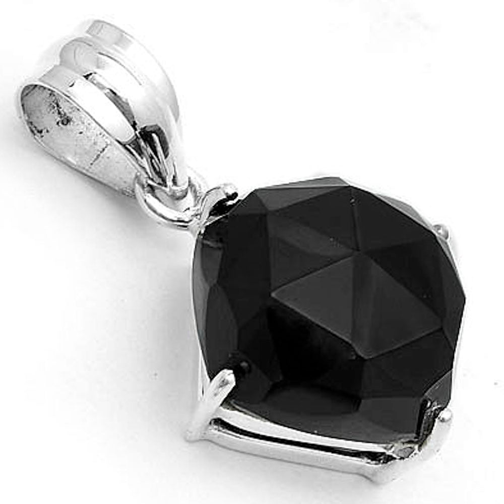Faceted Natural Black Onyx - Brazil Pendant P-1013 SDP123273