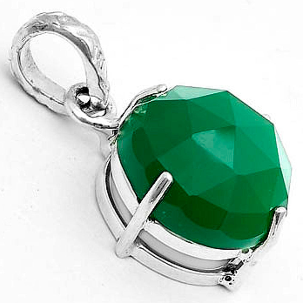 Faceted Natural Green Onyx Pendant P-1013 SDP123302