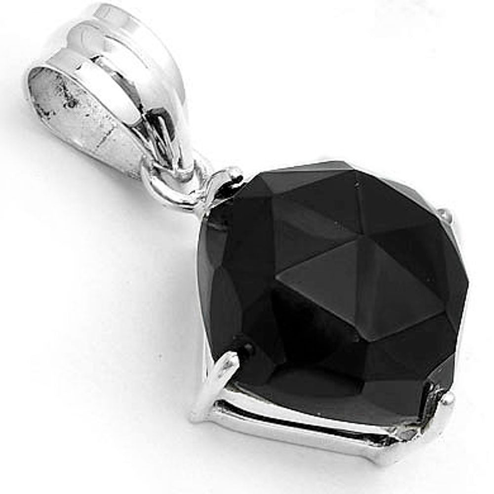 Faceted Natural Black Onyx - Brazil Pendant P-1013 SDP123305