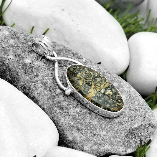 Natural Leopard Skin Jasper Pendant P-1031 SDP123403