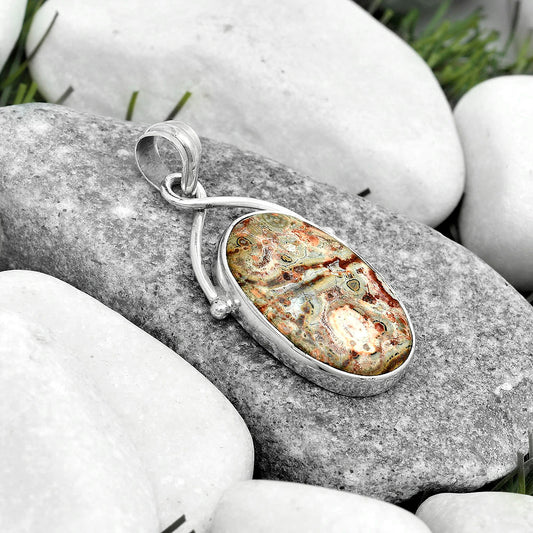 Natural Leopard Skin Jasper Pendant P-1031 SDP123407