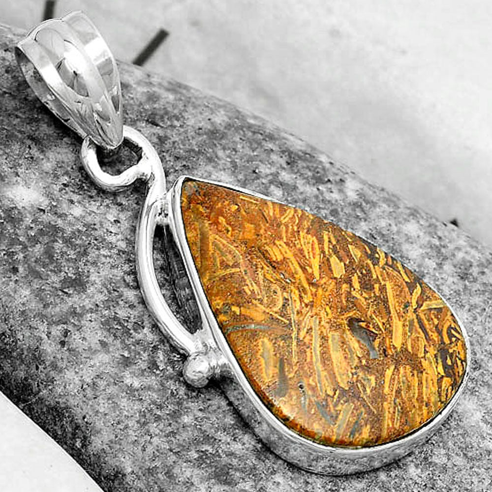 Natural Coquina Fossil Jasper - India Pendant P-1099 SDP123489