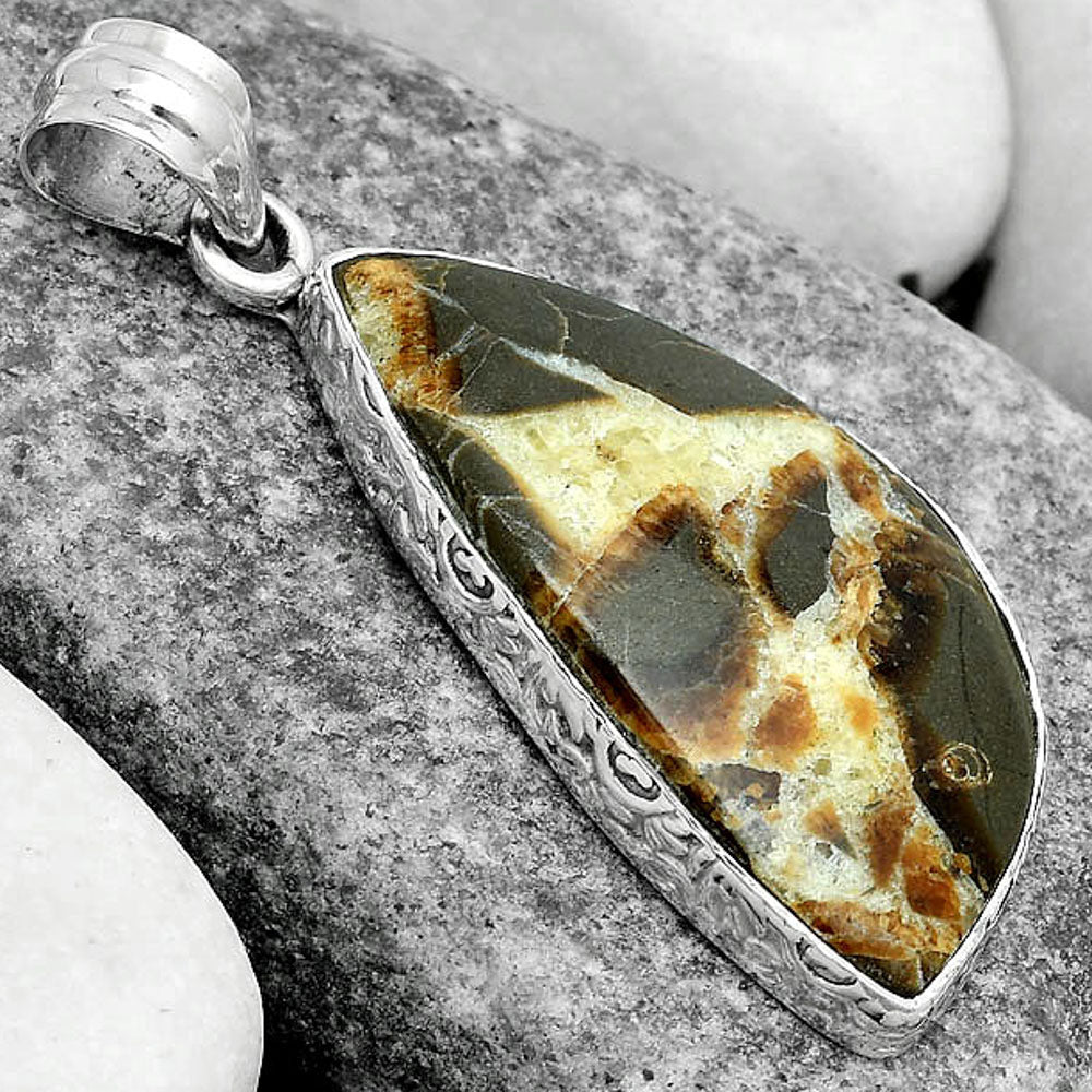Natural Yellow Septarian Pendant P-1001 SDP123557