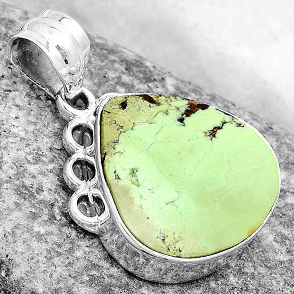 Natural Lemon Chrysocolla - Brazil Pendant P-1085 SDP123612