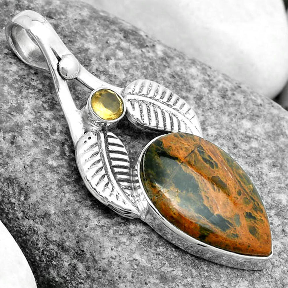 Natural Turkish Rainforest Chrysocolla Pendant P-1416 SDP123681