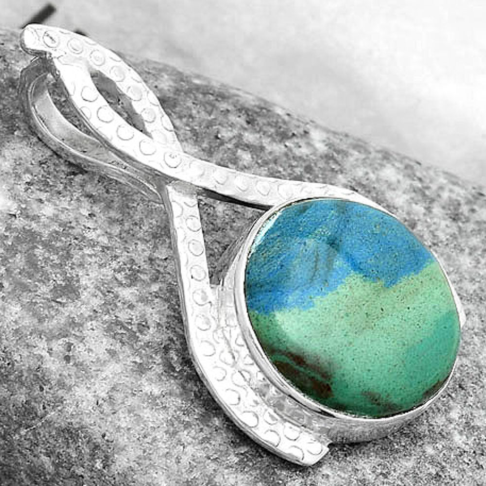Natural Cyber Web Chrysocolla Stone Pendant P-1549 SDP123805
