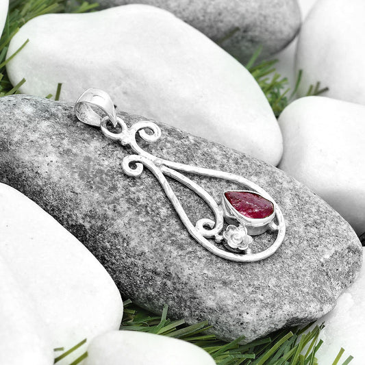 Natural Pink Tourmaline Rough Pendant P-1714 SDP123889