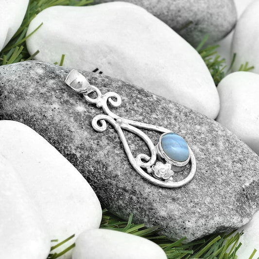 Natural Blue Lace Agate South Africa Pendant P-1714 SDP123898