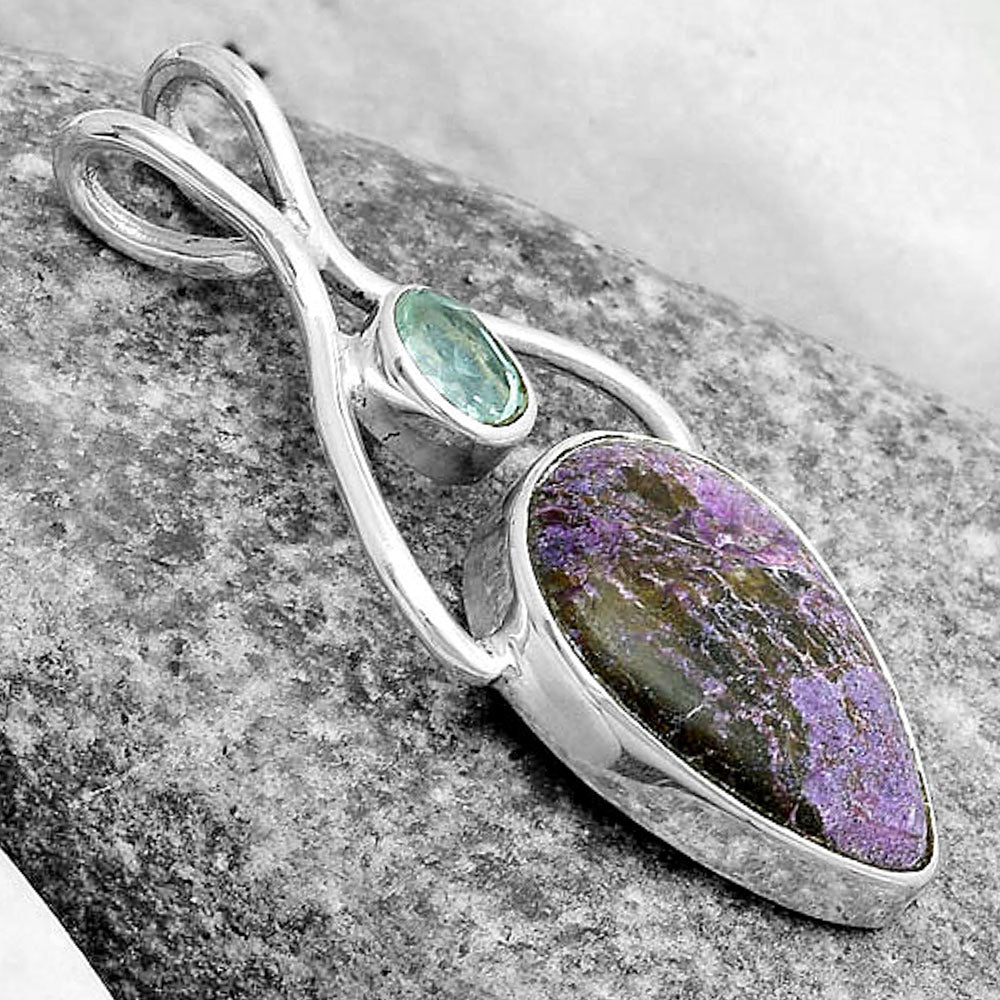 Natural Purpurite & Sky Blue Topaz Pendant P-1038 SDP123941
