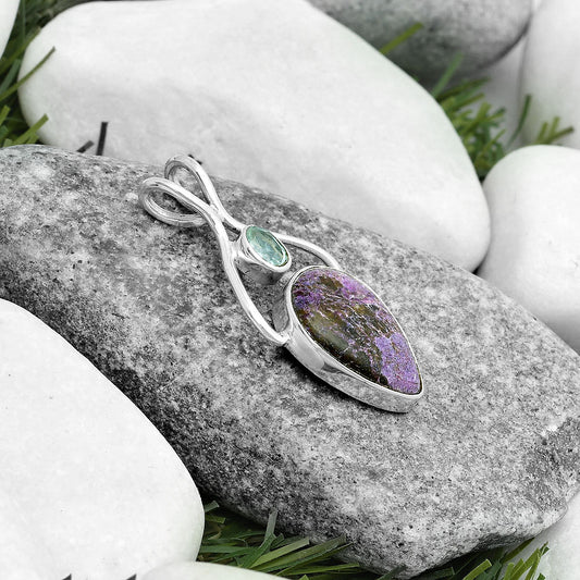 Natural Purpurite & Sky Blue Topaz Pendant P-1038 SDP123941