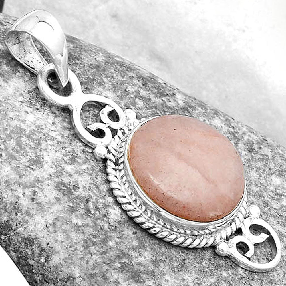 Natural Pink Scolecite Pendant P-1696 SDP124055