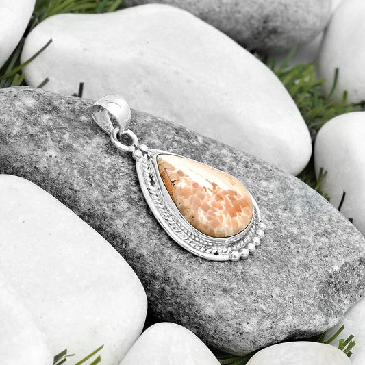 Natural Orange Scolecite - India Pendant P-1511 SDP124362