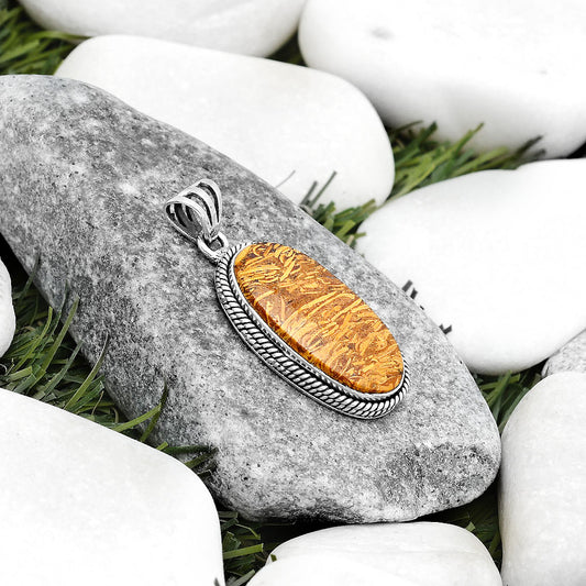 Natural Coquina Fossil Jasper - India Pendant P-1056 SDP124393