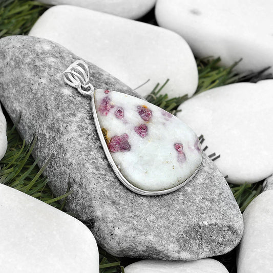 Natural Pink Tourmaline in Quartz Pendant P-1001 SDP124415