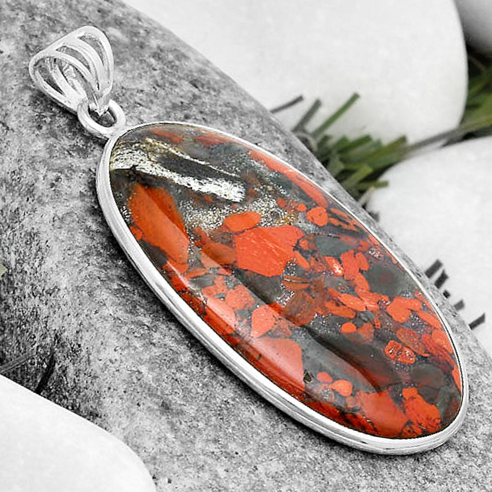 Natural Red Brecciated Jasper Pendant P-1001 SDP124562