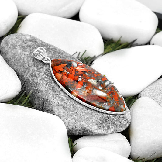 Natural Red Brecciated Jasper Pendant P-1001 SDP124576