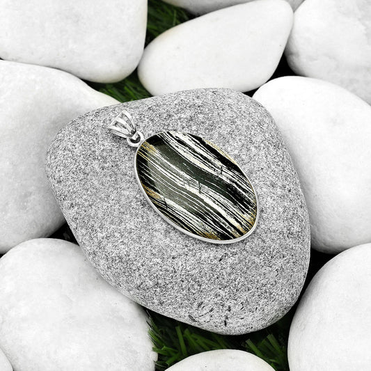Natural Silver Leaf Obsidian Pendant P-1001 SDP125012
