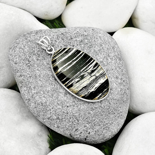 Natural Silver Leaf Obsidian Pendant P-1001 SDP125041