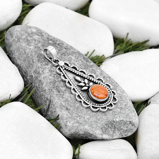 Natural Red Sponge Coral Pendant P-1033 SDP125218