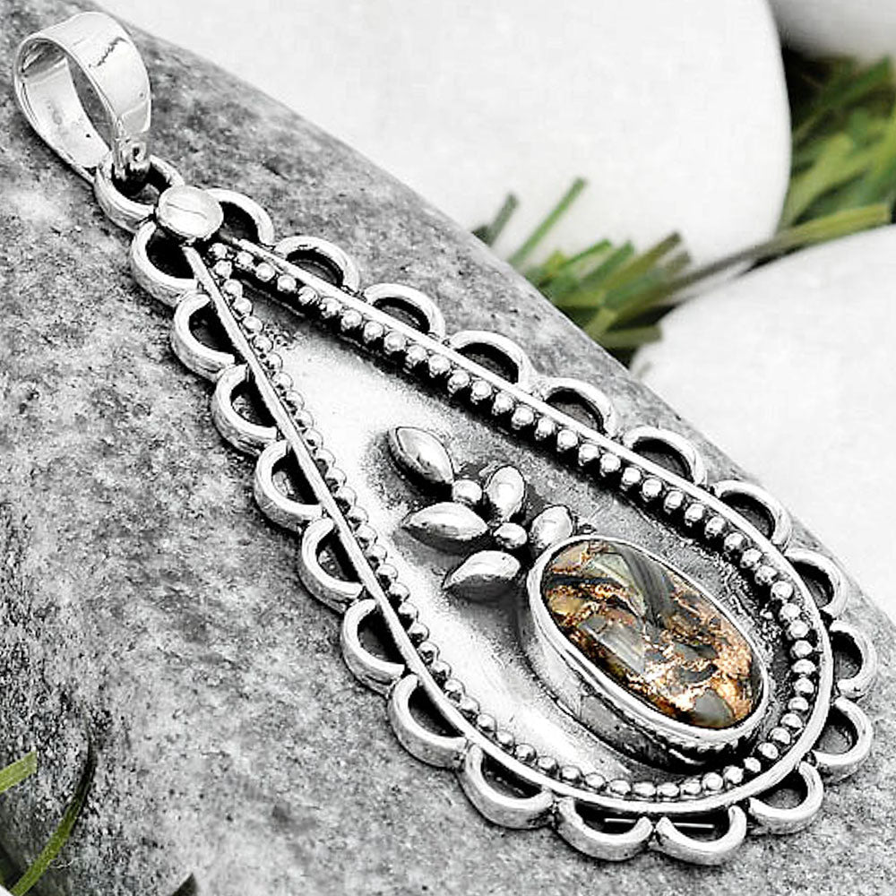 Natural Copper Abalone Shell Pendant P-1033 SDP125256