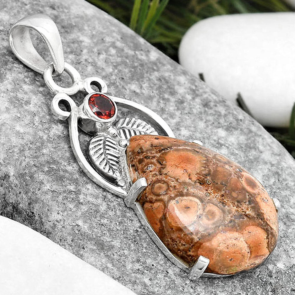 Natural Asteroid Jasper & Garnet Pendant P-1434 SDP125387