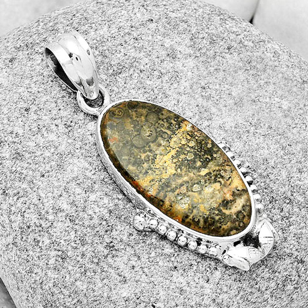 Natural Leopard Skin Jasper Pendant P-1102 SDP125416