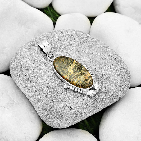 Natural Leopard Skin Jasper Pendant P-1102 SDP125416