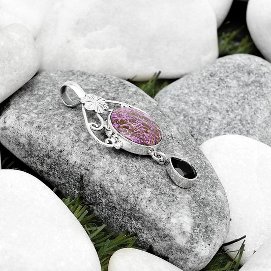 Purpurite - South Africa & Black Onyx Pendant P-1455 SDP125524